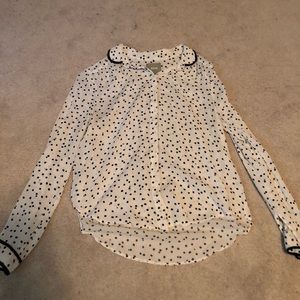 Anthropologie Polka-Dot Collared Blouse NWOT